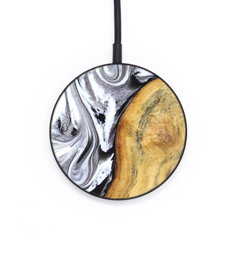 Circle Wood Wireless Charger - Geo (Black & White, 827612)