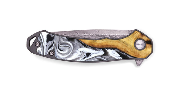 EDC Wood Pocket Knife - Geo (Black & White, 827612)