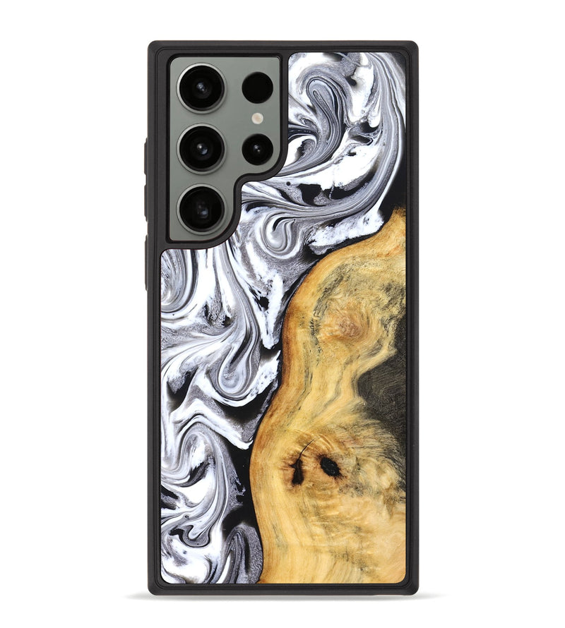 Galaxy S23 Ultra Wood Phone Case - Geo (Black & White, 827612)