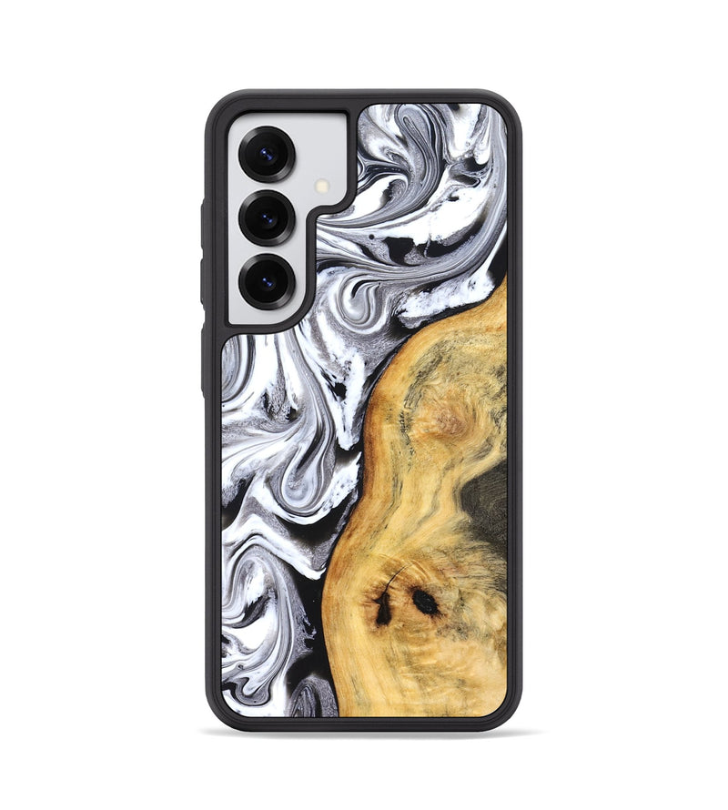 Galaxy S25 Wood Phone Case - Geo (Black & White, 827612)