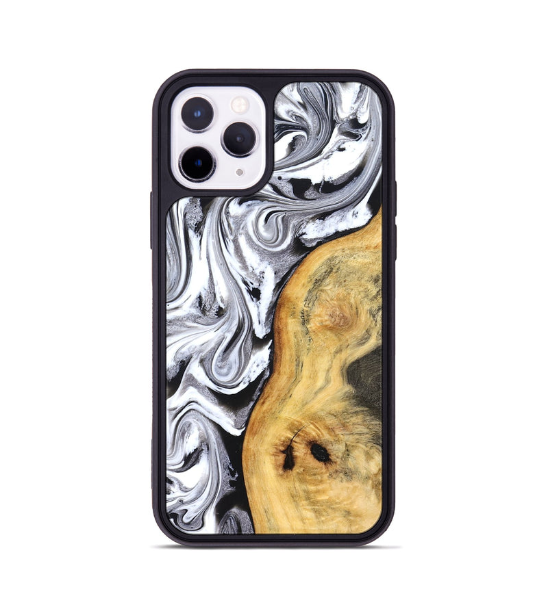 iPhone 11 Pro Wood Phone Case - Geo (Black & White, 827612)