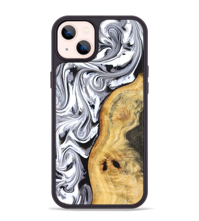 iPhone 14 Plus Wood Phone Case - Geo (Black & White, 827612)