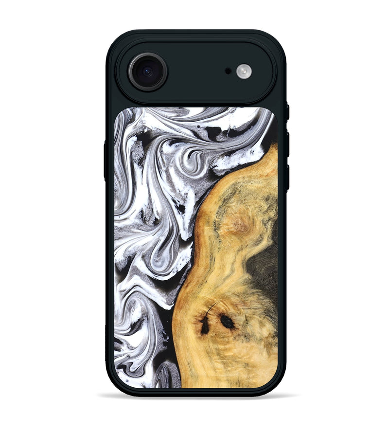 iPhone 17 Air Wood Phone Case - Geo (Black & White, 827612)