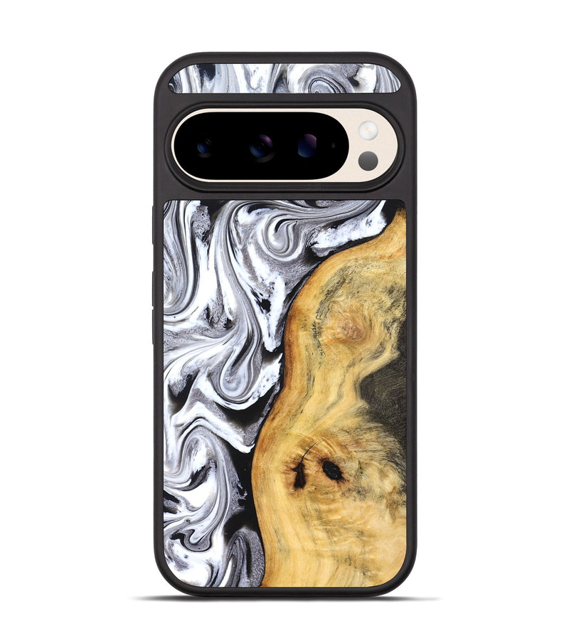 Pixel 10 Wood Phone Case - Geo (Black & White, 827612)