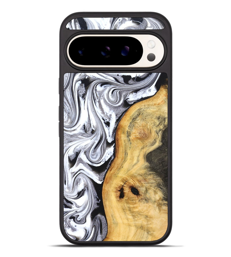 Pixel 10 Pro XL Wood Phone Case - Geo (Black & White, 827612)