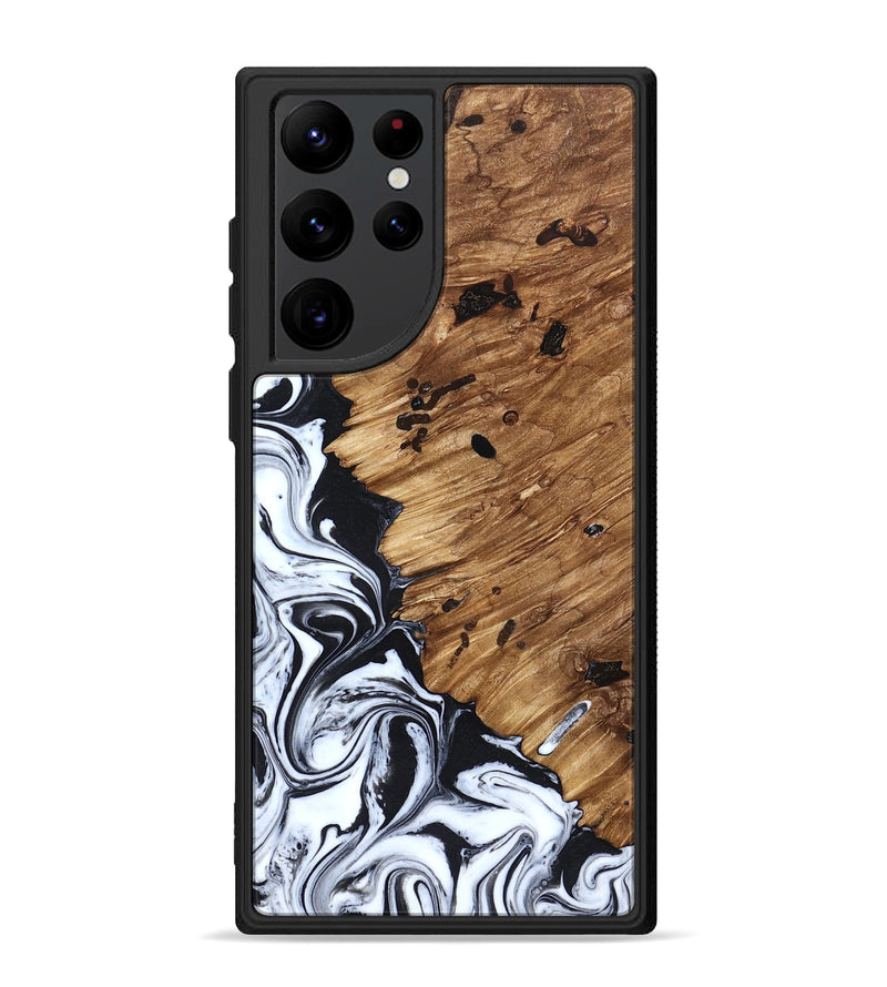Galaxy S22 Ultra Wood Phone Case - Renada (Black & White, 827613)