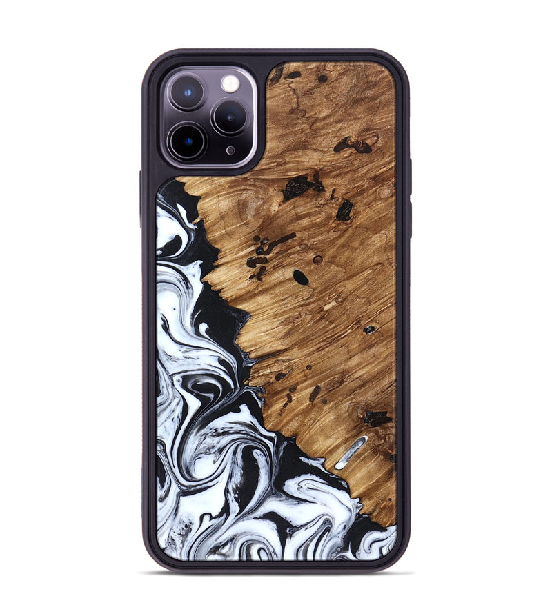 iPhone 11 Pro Max Wood Phone Case - Renada (Black & White, 827613)