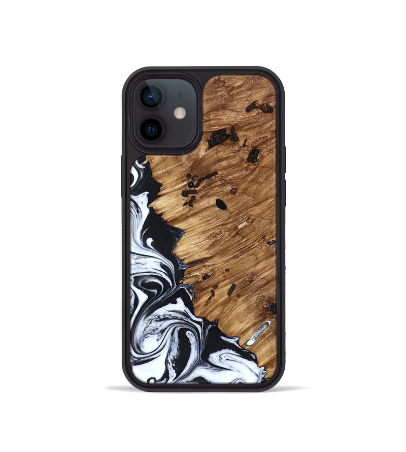 iPhone 12 mini Wood Phone Case - Renada (Black & White, 827613)