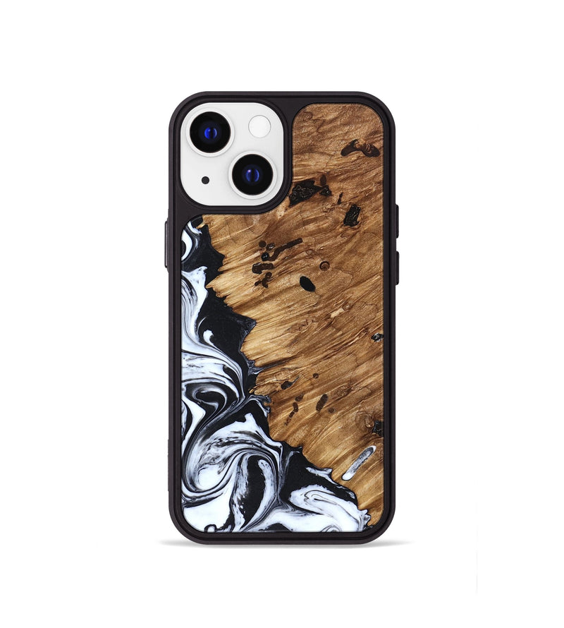 iPhone 13 mini Wood Phone Case - Renada (Black & White, 827613)