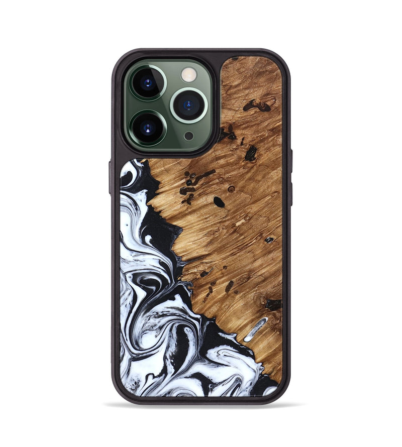 iPhone 13 Pro Wood Phone Case - Renada (Black & White, 827613)
