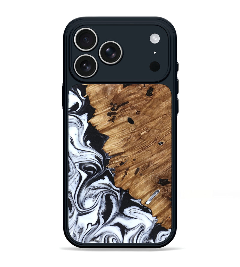 iPhone 17 Pro Max Wood Phone Case - Renada (Black & White, 827613)