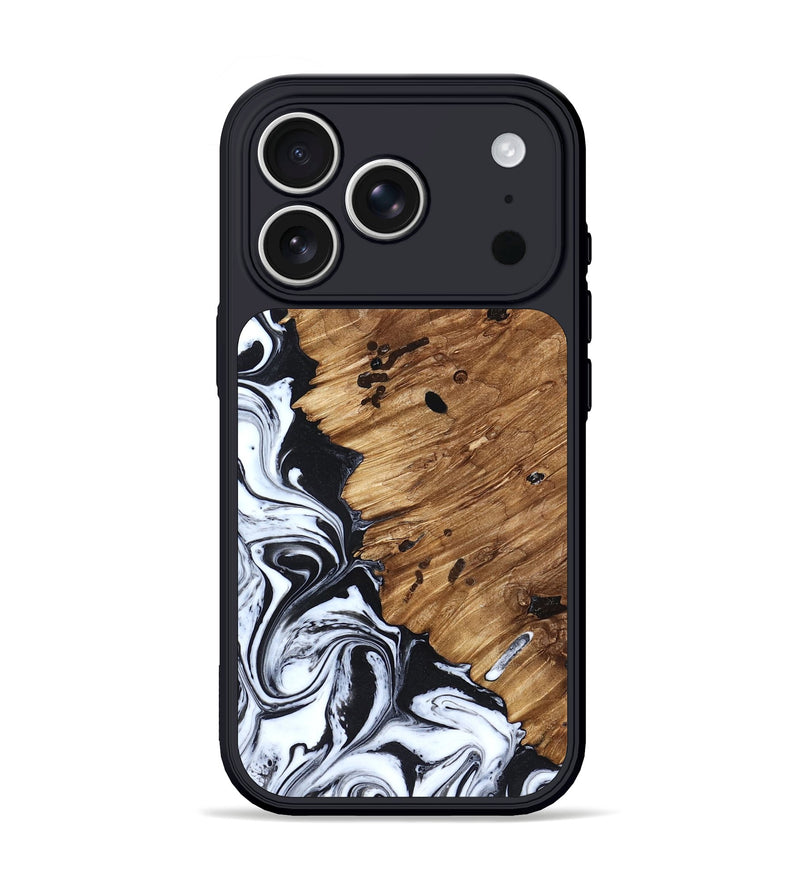 iPhone 17 Pro Wood Phone Case - Renada (Black & White, 827613)