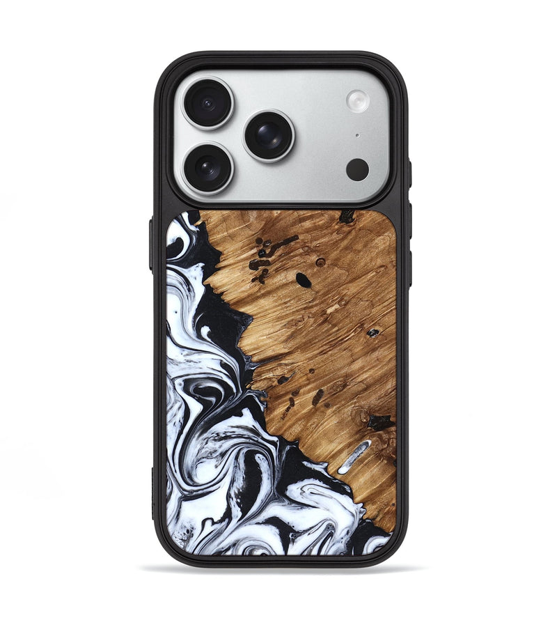 iPhone 18 Pro Wood Phone Case - Renada (Black & White, 827613)