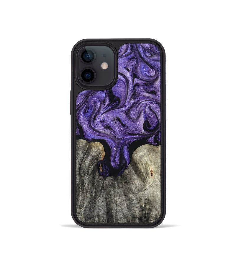 iPhone 12 mini Wood Phone Case - Josette (Purple, 827619)