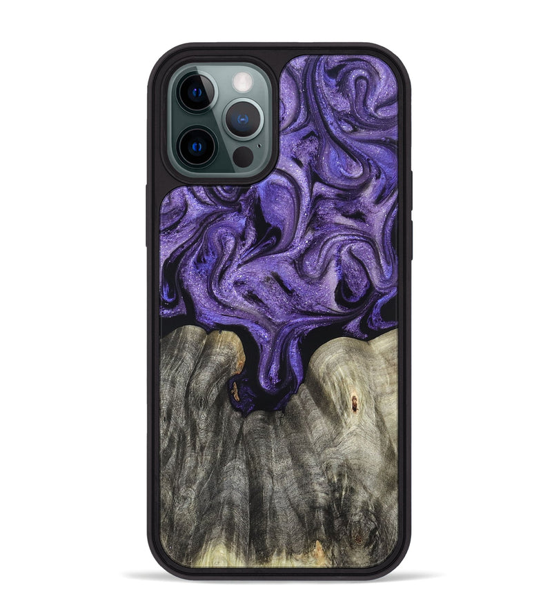 iPhone 12 Pro Max Wood Phone Case - Josette (Purple, 827619)