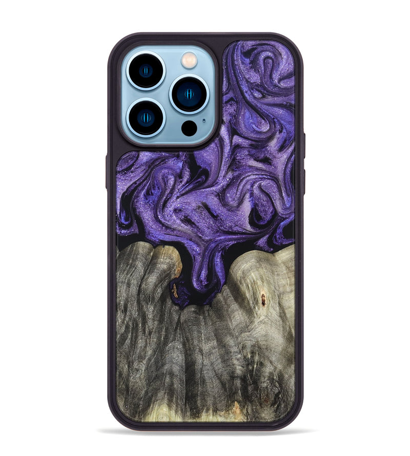 iPhone 14 Pro Max Wood Phone Case - Josette (Purple, 827619)