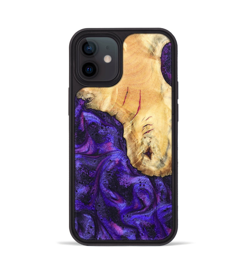 iPhone 12 Wood Phone Case - Cherry (Purple, 827620)