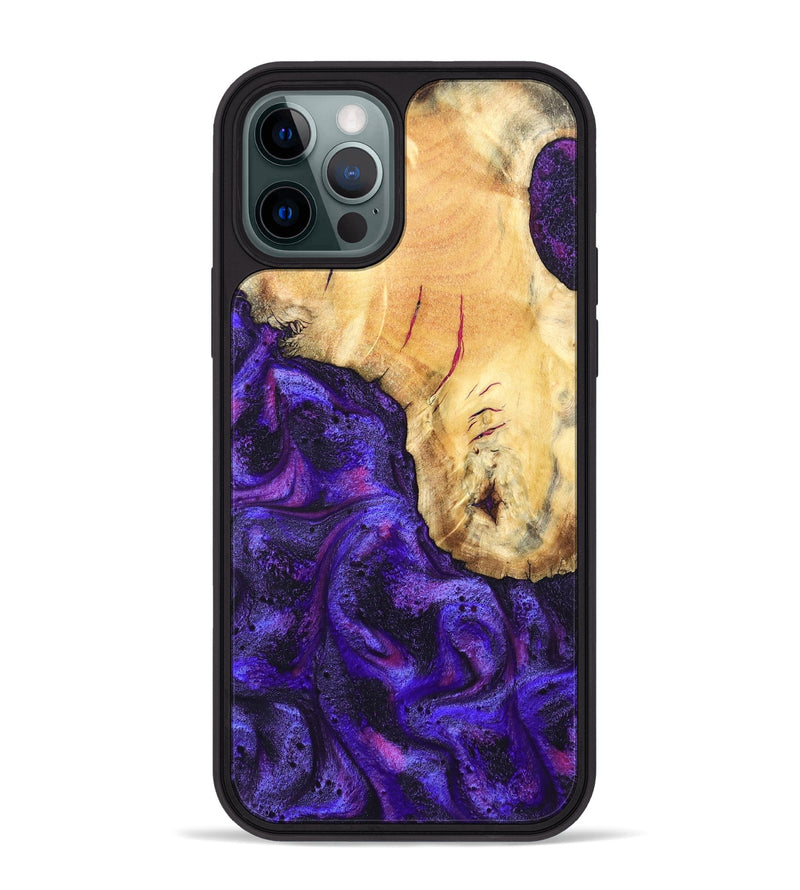 iPhone 12 Pro Max Wood Phone Case - Cherry (Purple, 827620)