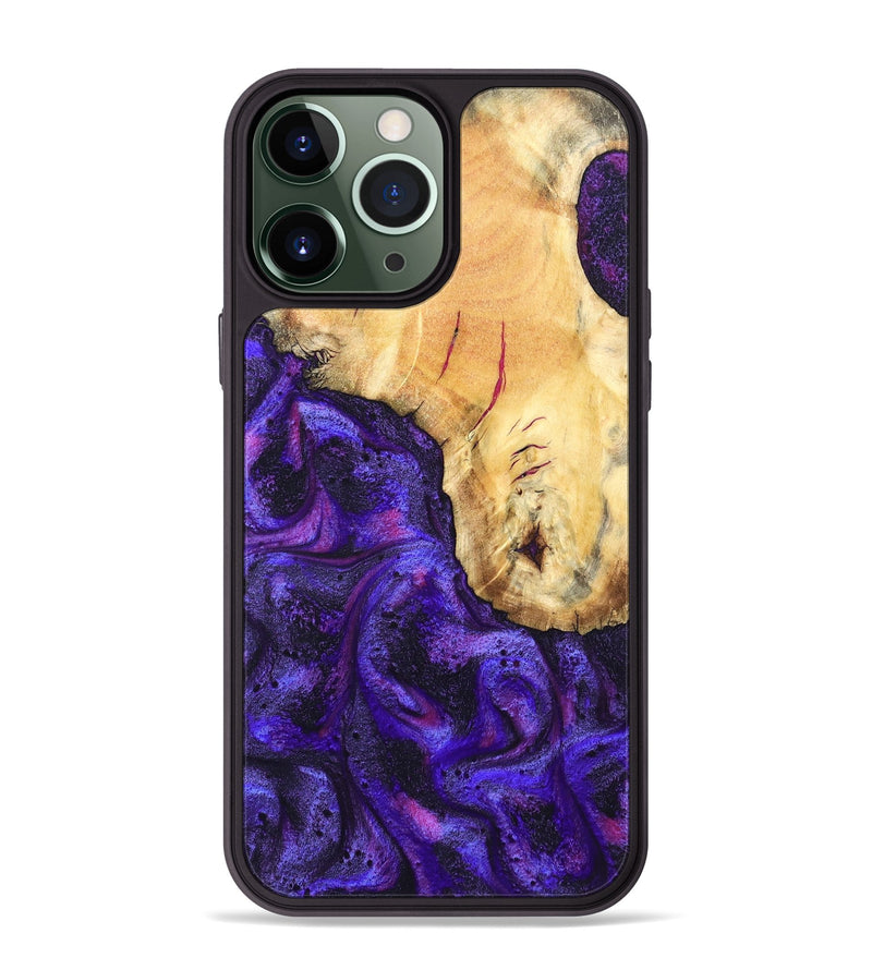 iPhone 13 Pro Max Wood Phone Case - Cherry (Purple, 827620)