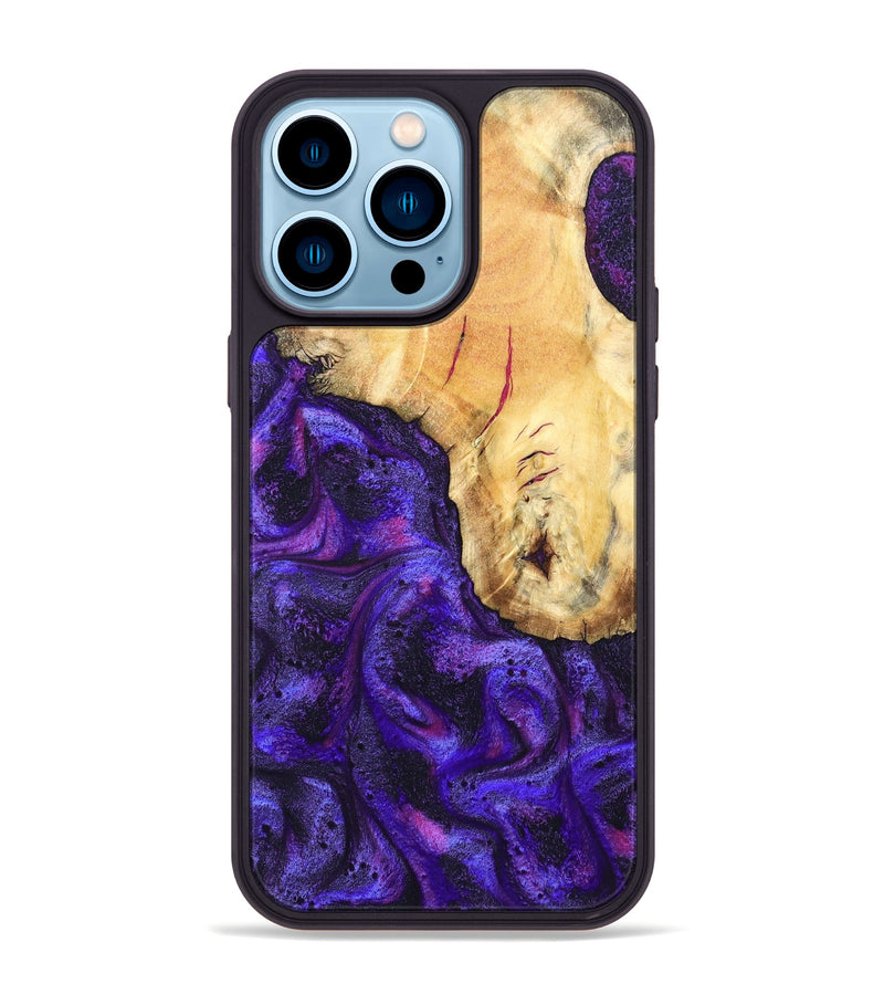 iPhone 14 Pro Max Wood Phone Case - Cherry (Purple, 827620)