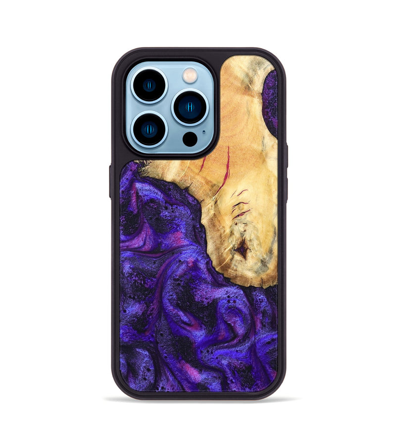 iPhone 14 Pro Wood Phone Case - Cherry (Purple, 827620)