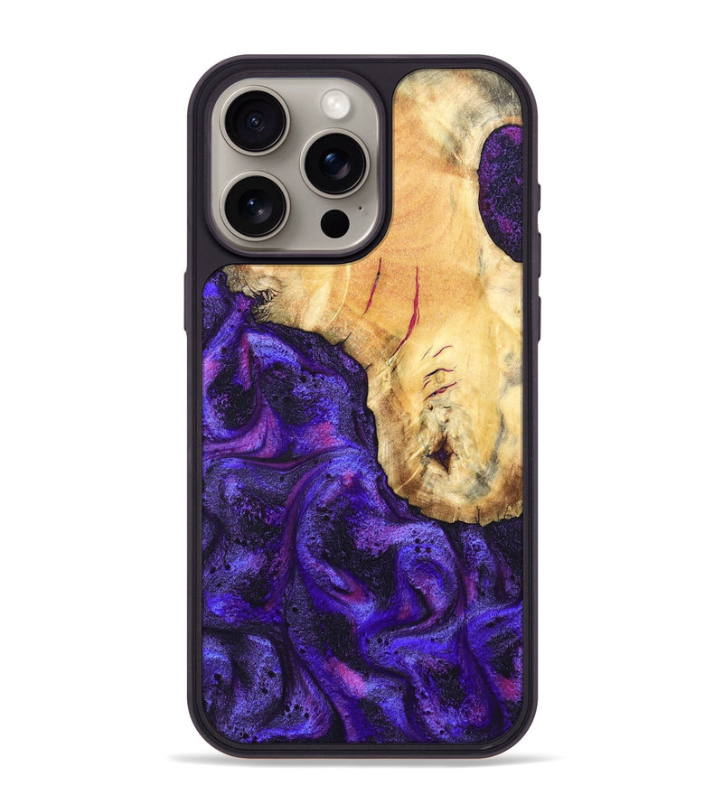 iPhone 15 Pro Max Wood Phone Case - Cherry (Purple, 827620)