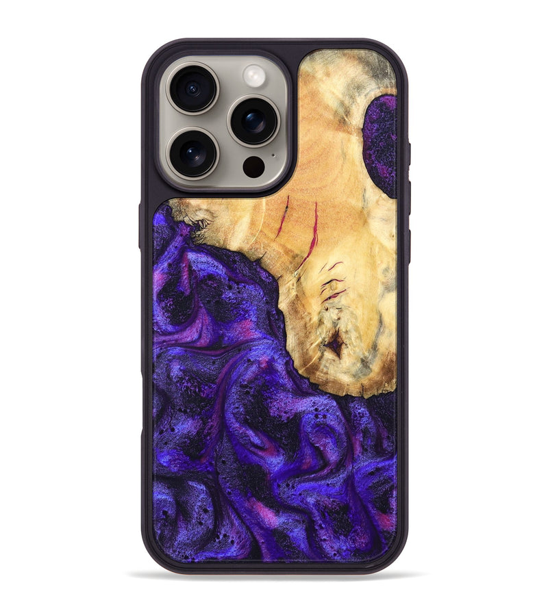 iPhone 16 Pro Max Wood Phone Case - Cherry (Purple, 827620)