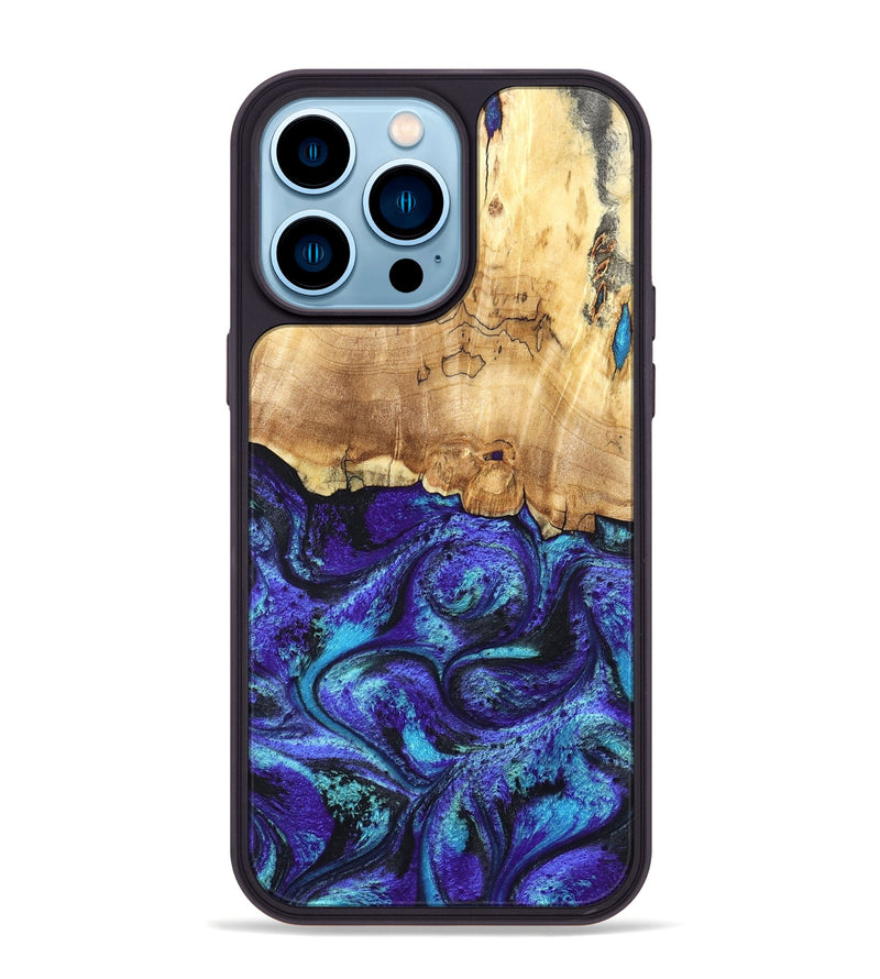 iPhone 14 Pro Max Wood Phone Case - Ester (Purple, 827621)