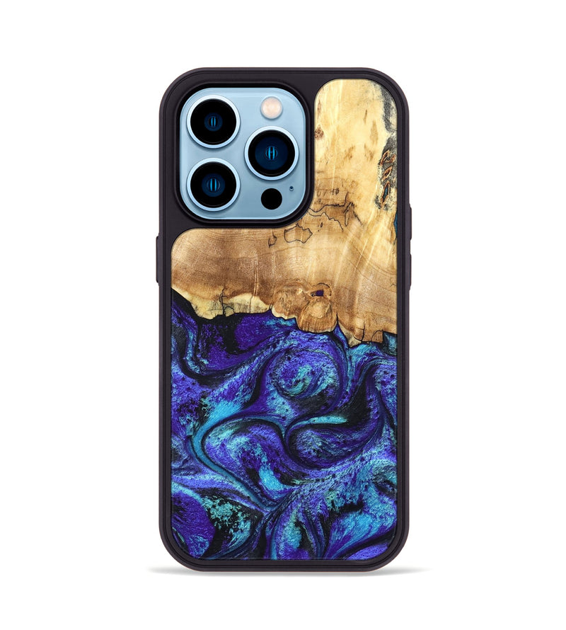 iPhone 14 Pro Wood Phone Case - Ester (Purple, 827621)