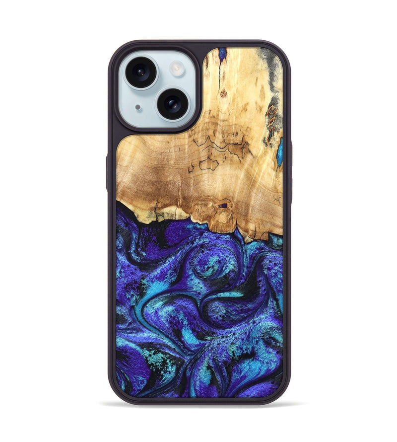 iPhone 15 Wood Phone Case - Ester (Purple, 827621)