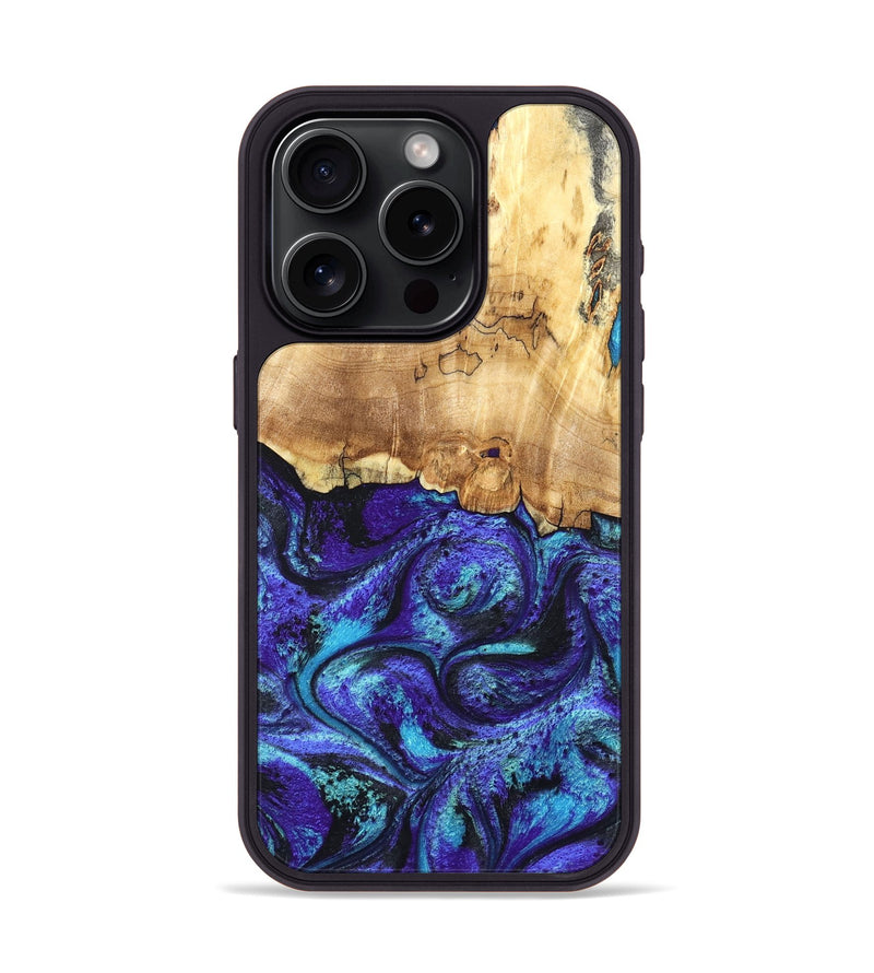 iPhone 15 Pro Wood Phone Case - Ester (Purple, 827621)