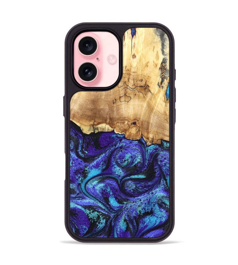iPhone 16 Wood Phone Case - Ester (Purple, 827621)