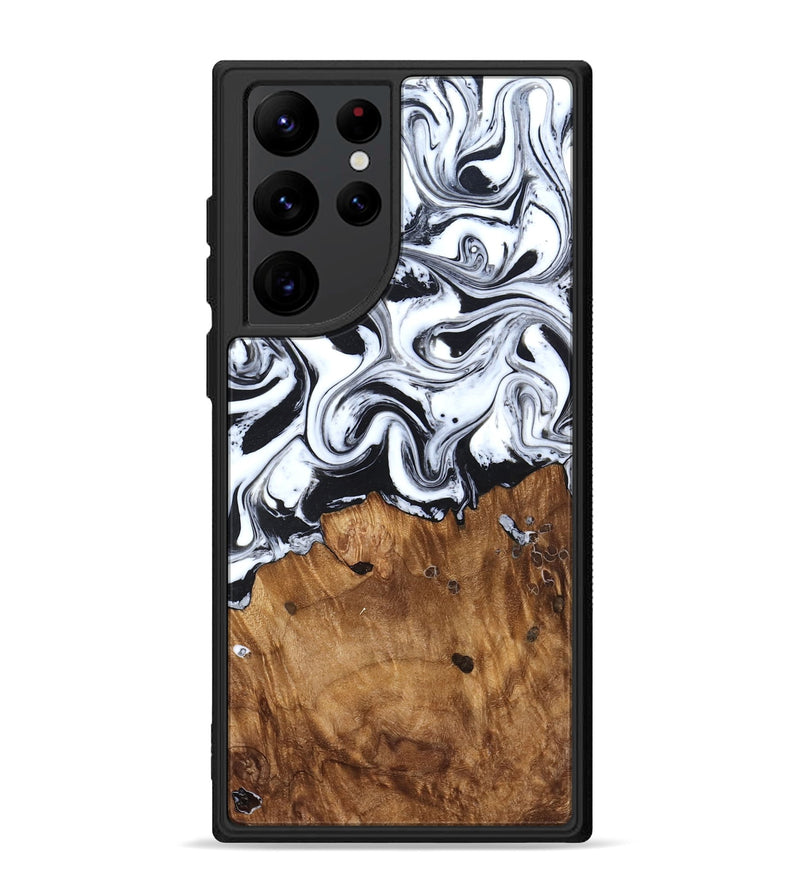 Galaxy S22 Ultra Wood Phone Case - Jerad (Black & White, 827623)