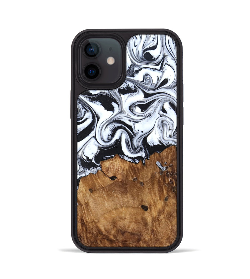 iPhone 12 Wood Phone Case - Jerad (Black & White, 827623)