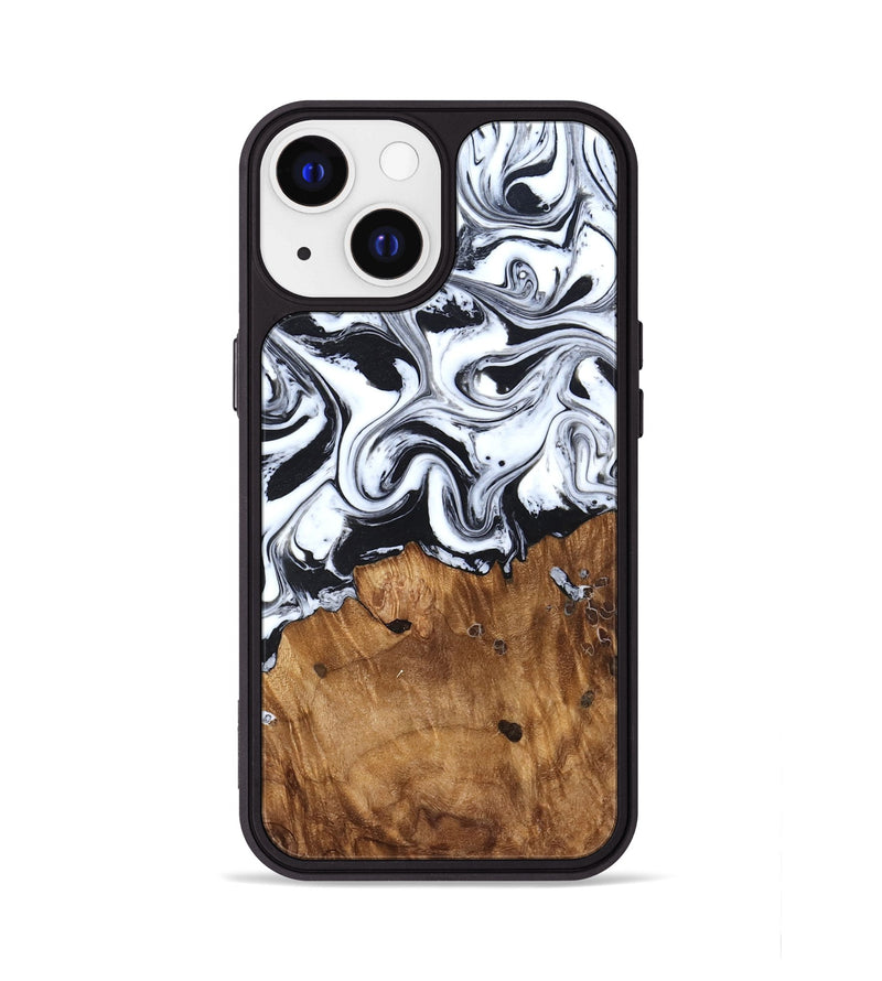 iPhone 13 Wood Phone Case - Jerad (Black & White, 827623)