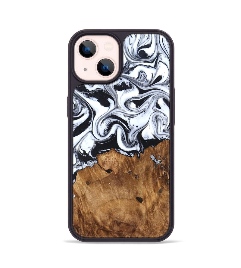 iPhone 14 Wood Phone Case - Jerad (Black & White, 827623)