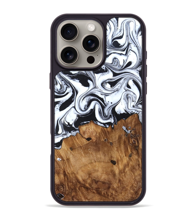 iPhone 16 Pro Max Wood Phone Case - Jerad (Black & White, 827623)