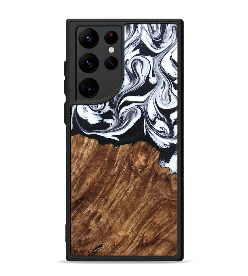Galaxy S22 Ultra Wood Phone Case - Alec (Black & White, 827624)