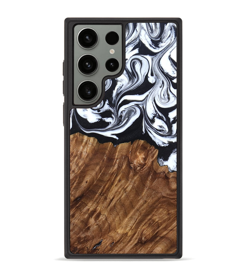Galaxy S23 Ultra Wood Phone Case - Alec (Black & White, 827624)