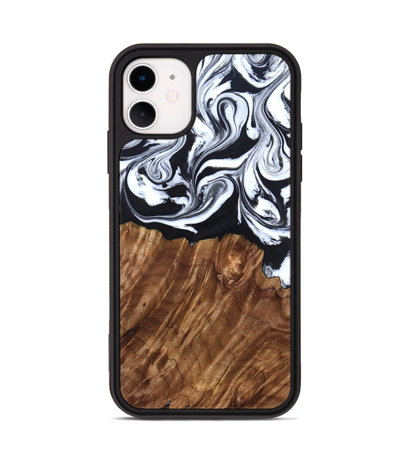 iPhone 11 Wood Phone Case - Alec (Black & White, 827624)