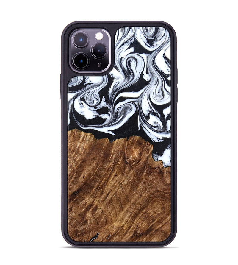 iPhone 11 Pro Max Wood Phone Case - Alec (Black & White, 827624)