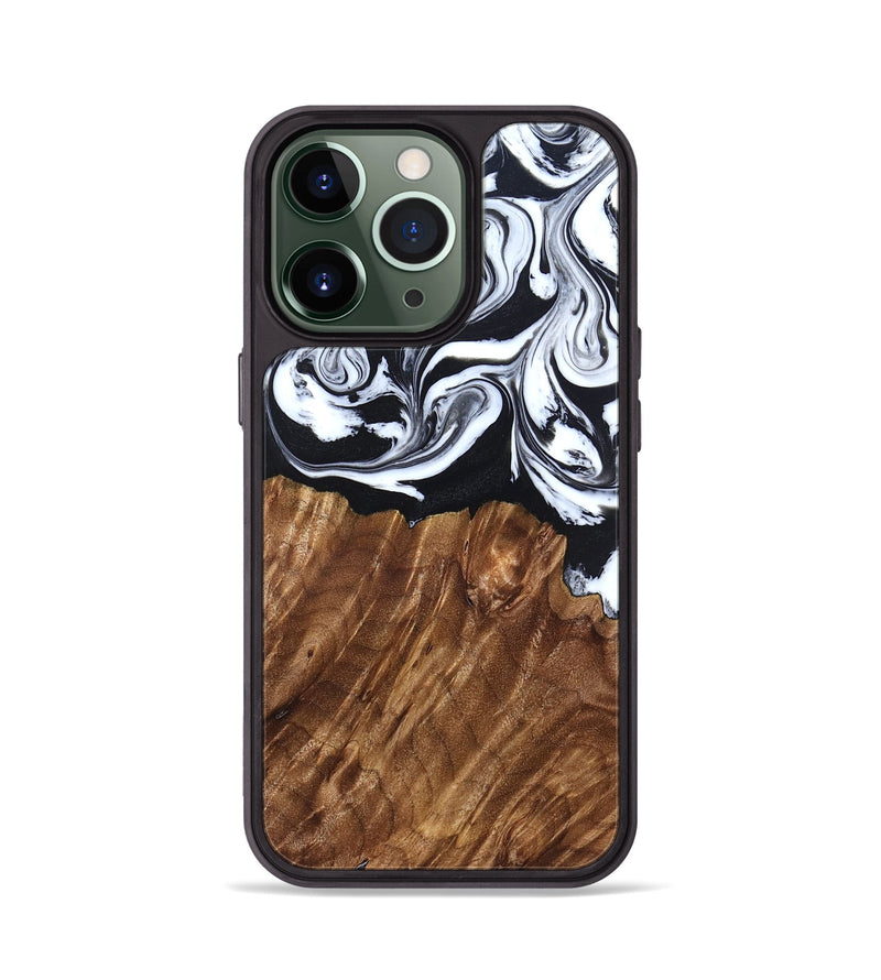 iPhone 13 Pro Wood Phone Case - Alec (Black & White, 827624)