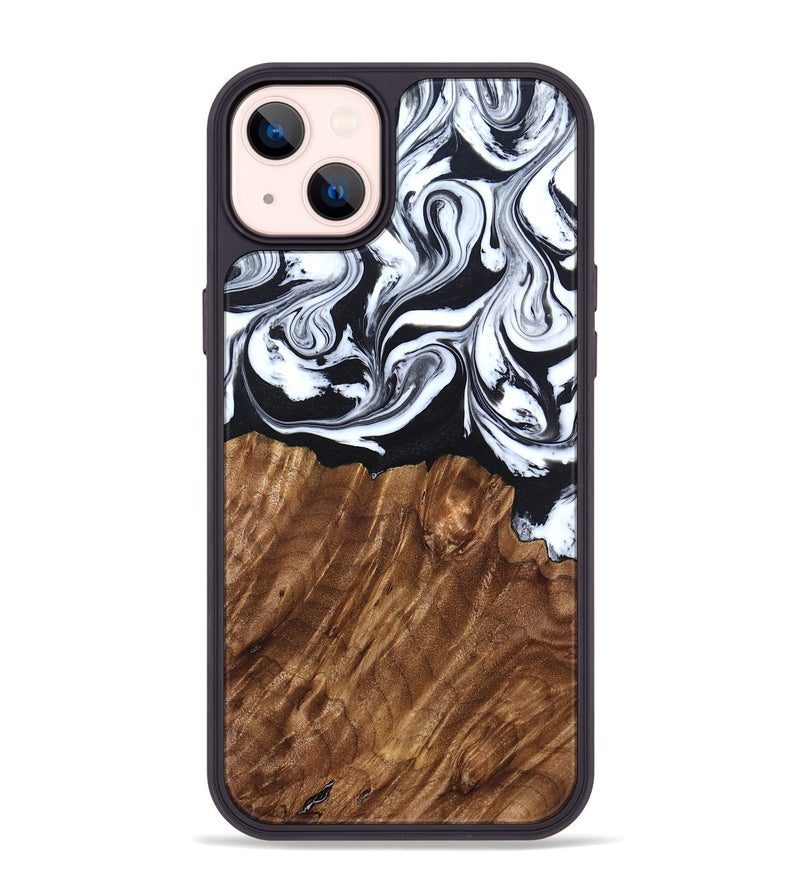 iPhone 14 Plus Wood Phone Case - Alec (Black & White, 827624)