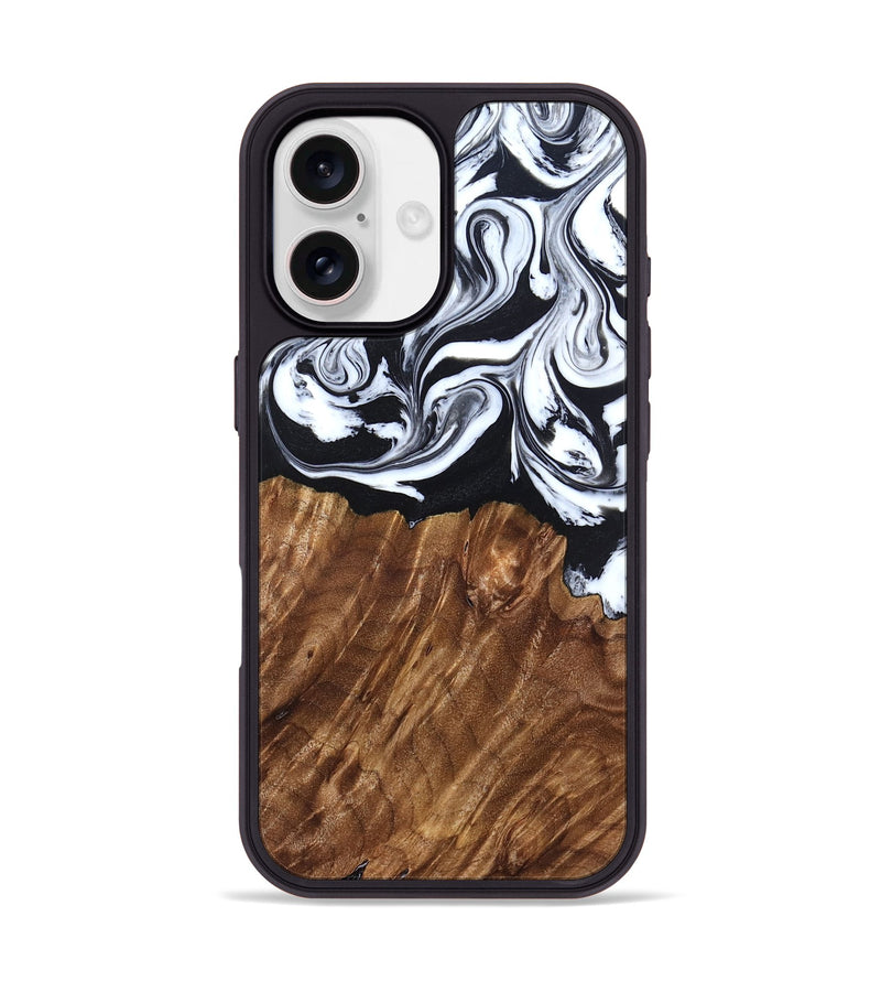 iPhone 17 Wood Phone Case - Alec (Black & White, 827624)