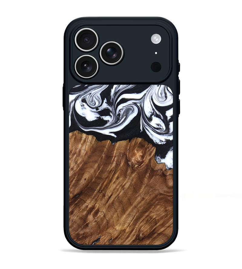 iPhone 17 Pro Max Wood Phone Case - Alec (Black & White, 827624)