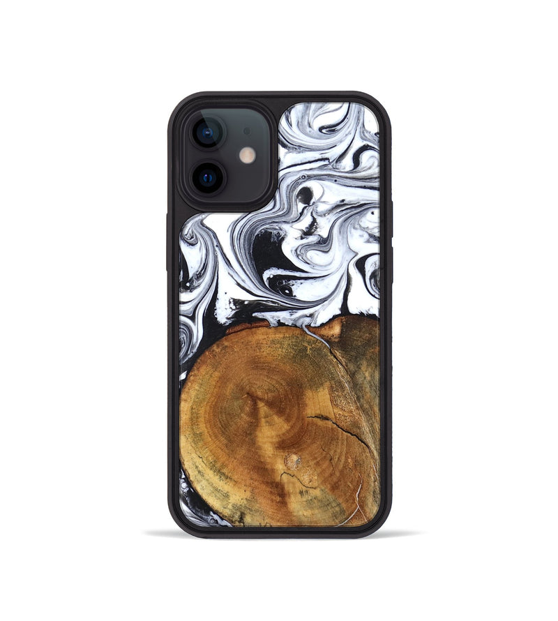 iPhone 12 mini Wood Phone Case - Indie (Black & White, 827625)