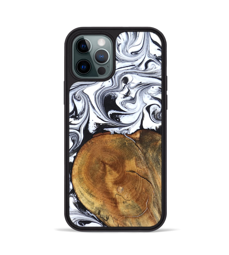 iPhone 12 Pro Wood Phone Case - Indie (Black & White, 827625)