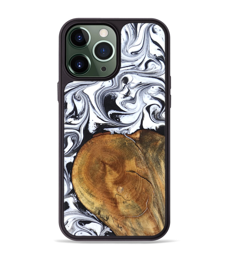 iPhone 13 Pro Max Wood Phone Case - Indie (Black & White, 827625)