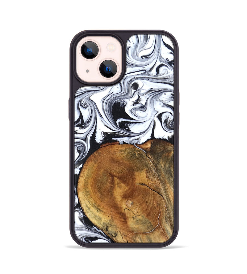iPhone 14 Wood Phone Case - Indie (Black & White, 827625)