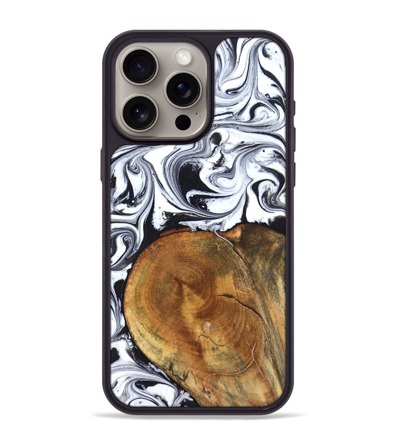 iPhone 15 Pro Max Wood Phone Case - Indie (Black & White, 827625)